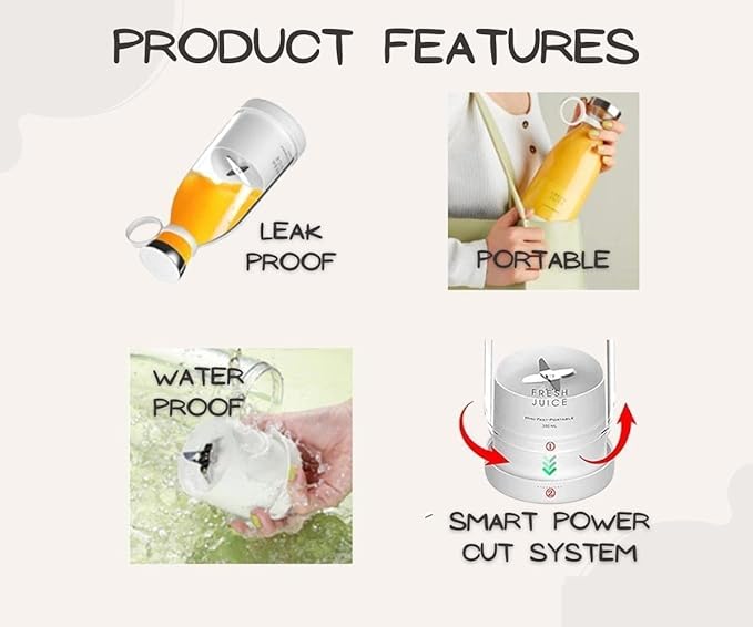 Portable USB Juicer Blender Bottle – Fresh Energy, Anytime Anywhere