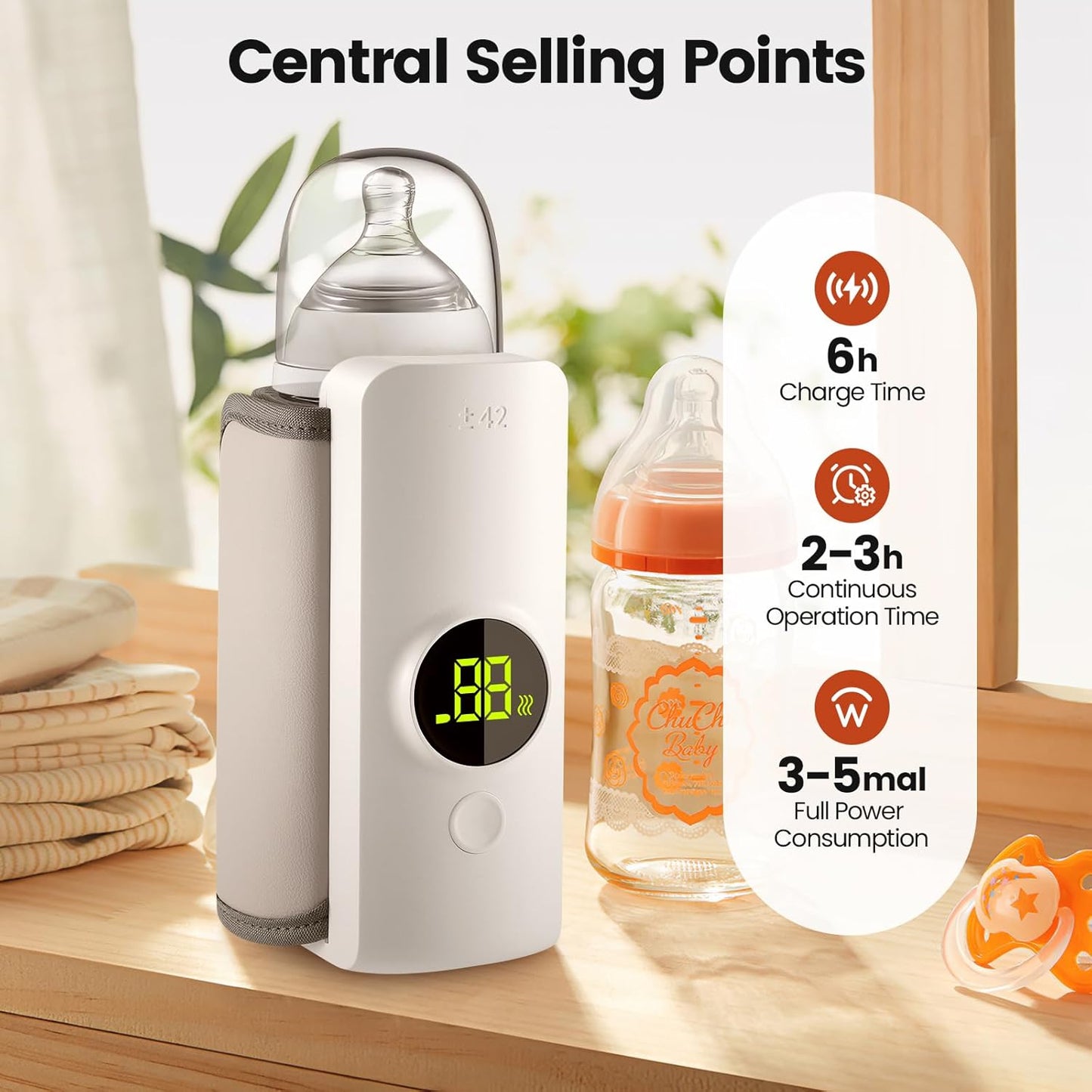 PHILIPS AVENT Portable Baby Bottle Warmer – Rechargeable Travel Milk Heater