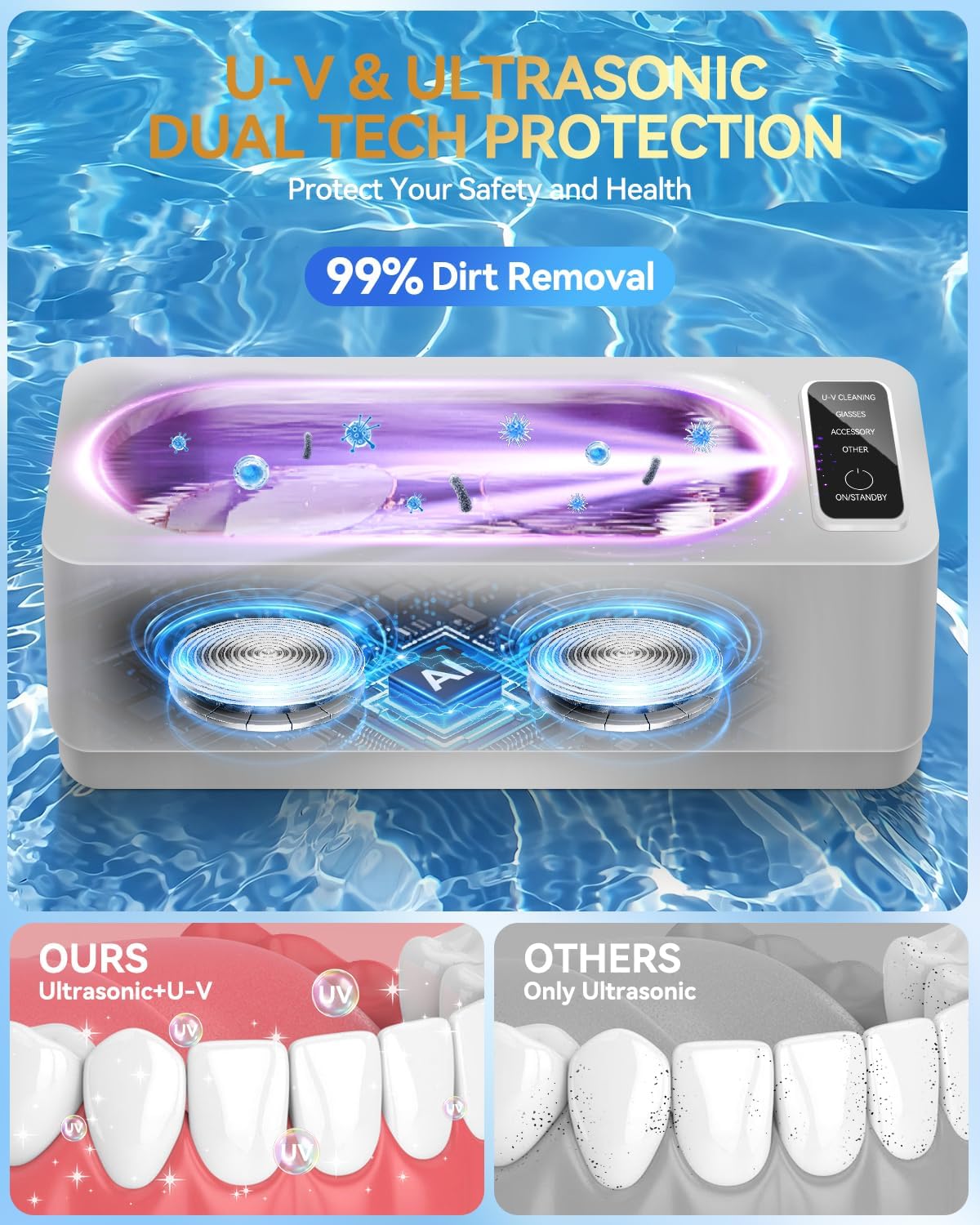 AI Ultrasonic Jewelry Cleaner – Professional Deep Clean Machine