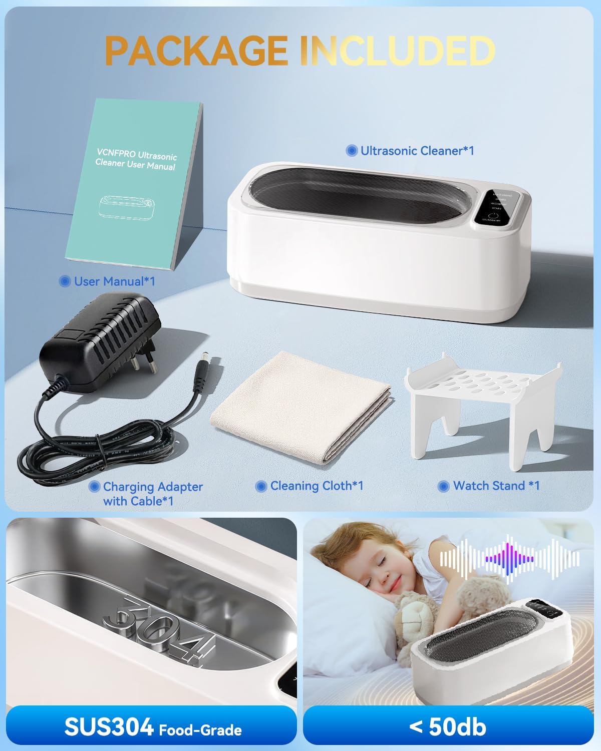 AI Ultrasonic Jewelry Cleaner – Professional Deep Clean Machine