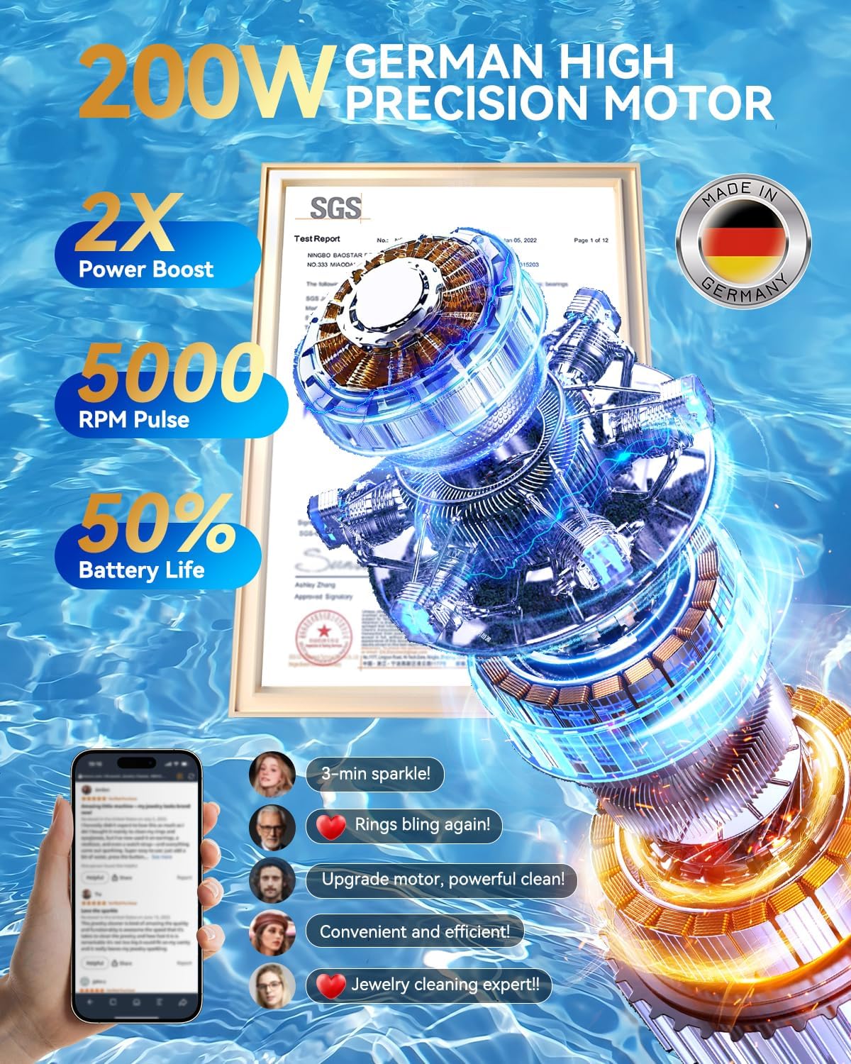 AI Ultrasonic Jewelry Cleaner – Professional Deep Clean Machine