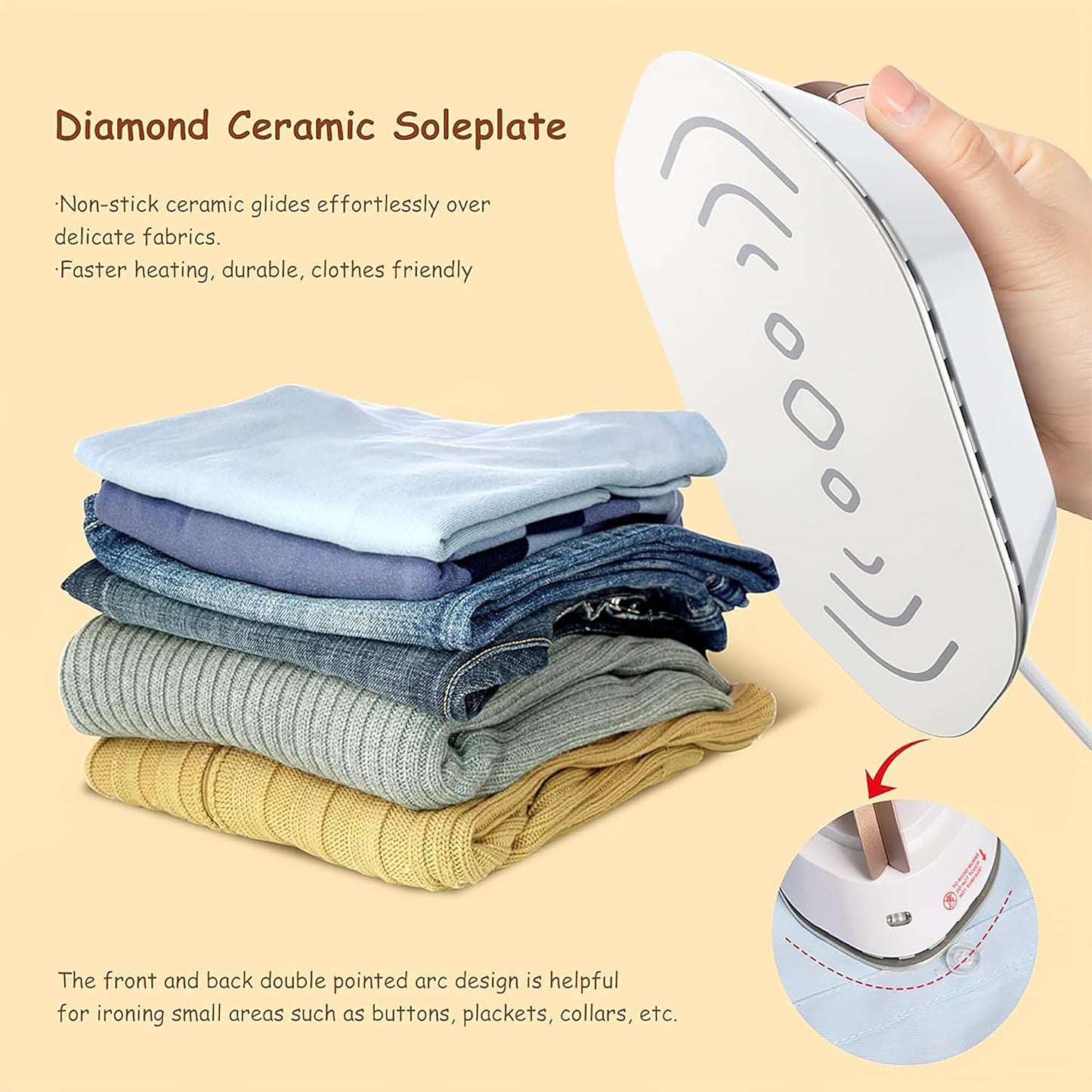 Mini Travel Iron – Foldable Portable Clothes Press