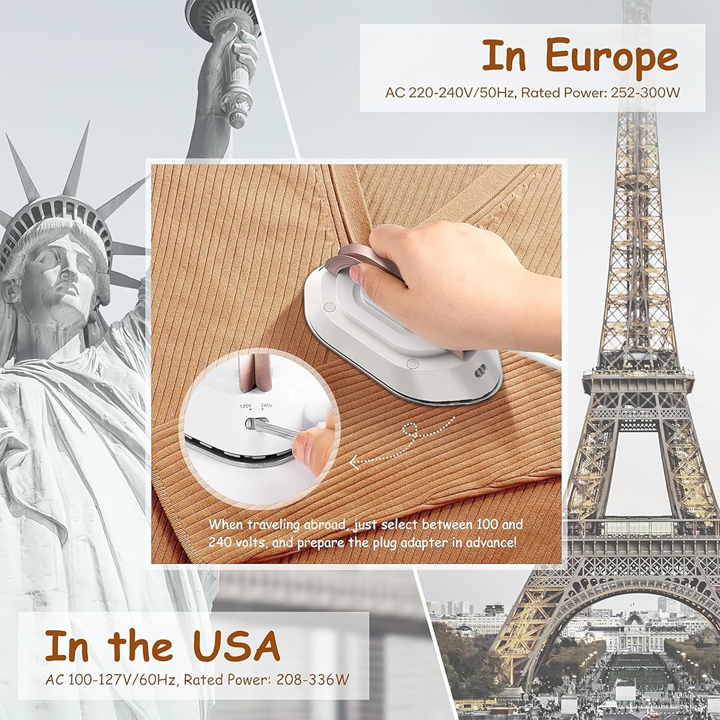 Mini Travel Iron – Foldable Portable Clothes Press