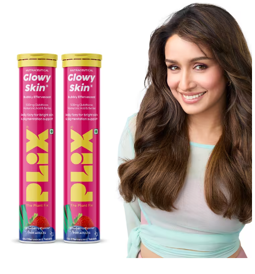 Glowy Skin Effervescent Tablets (500mg L- Glutathione) Pack of 2 — Strawberry Flavour 🍓