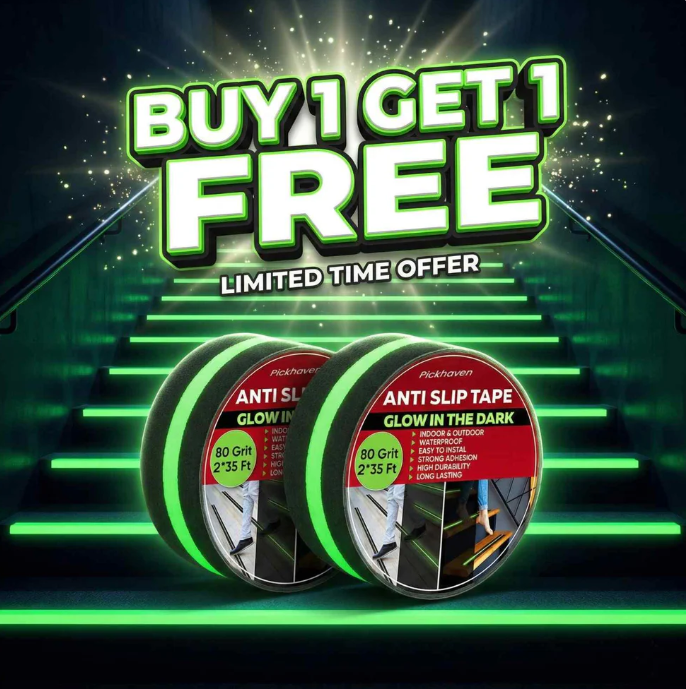 ANTI-SLIP GLOW TAPE – 35FT (BUY 1 GET 1 FREE)